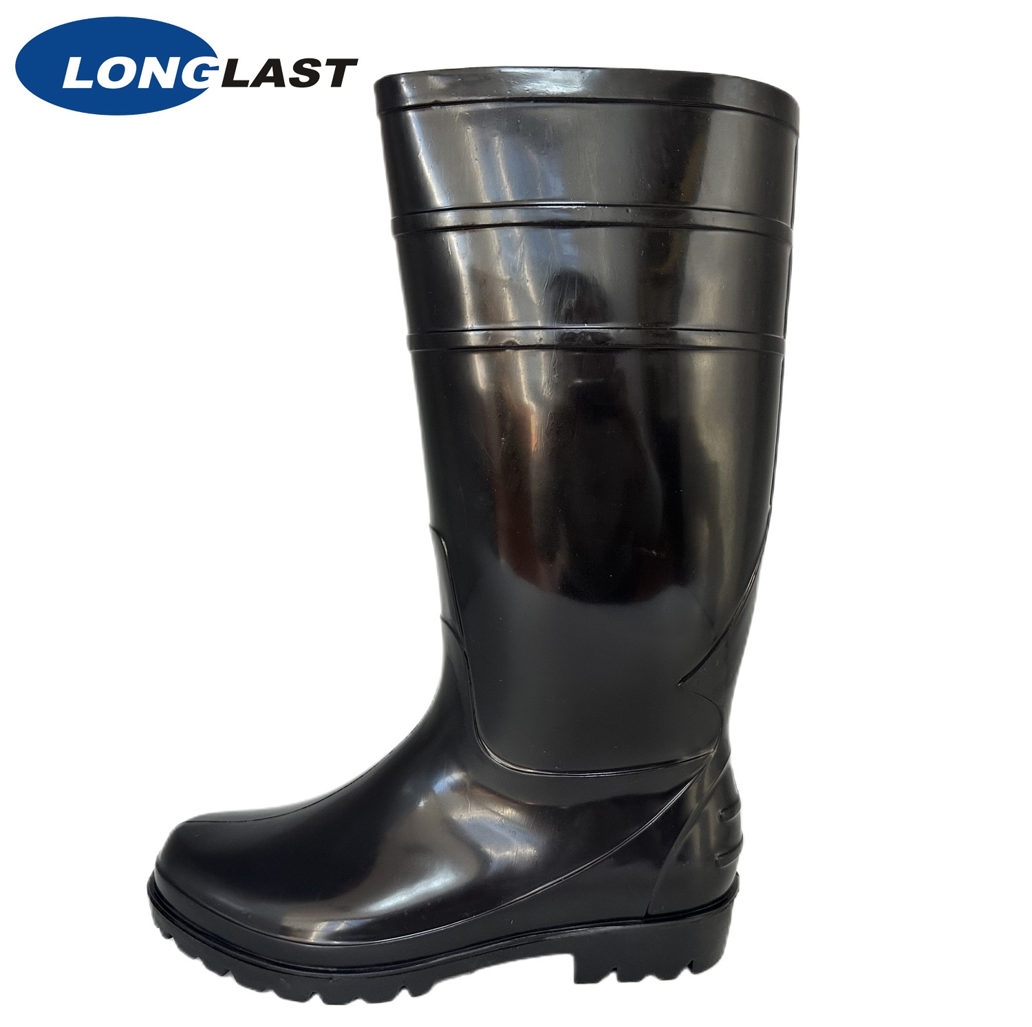 Black PVC Rain Boots for Farm LL-1-03