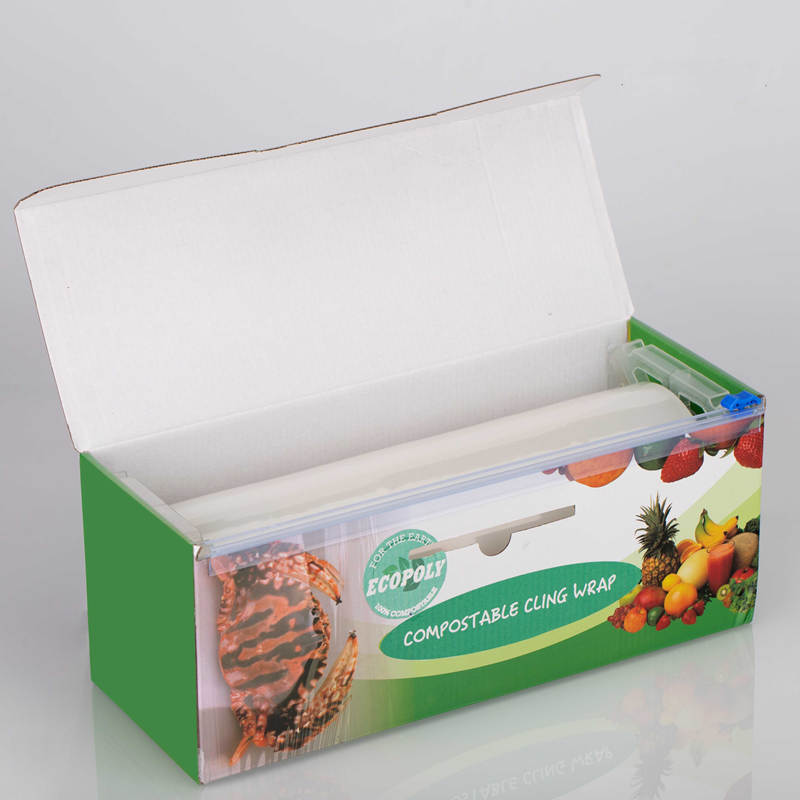 Certified Compostable Cling Wrap with Slide Cutter - China Cling