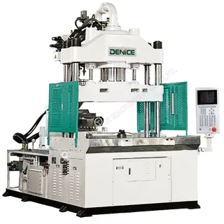 Our vertical injection molding machine can be used for producing complex parts.