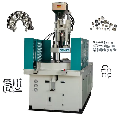Rotary table vertical plastic injection molding machine