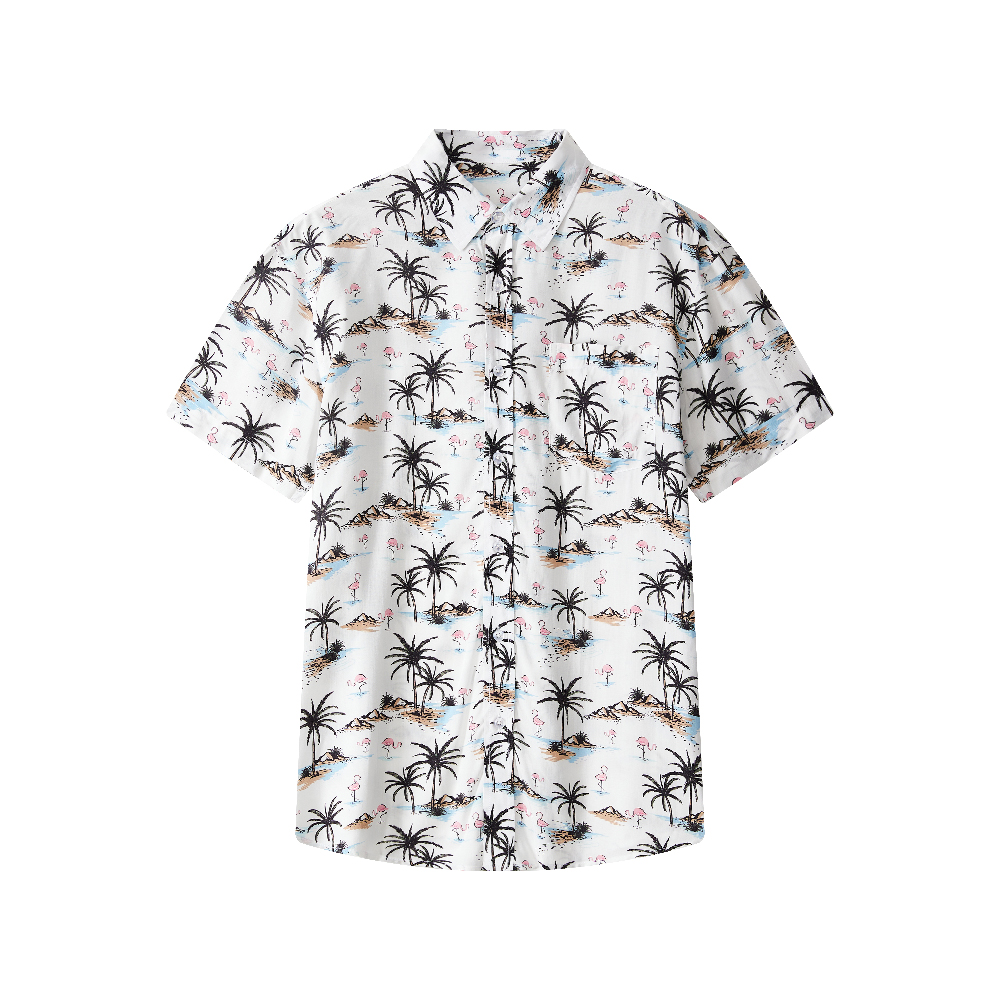 Printed Button Down Summer Beach Dress Shirts