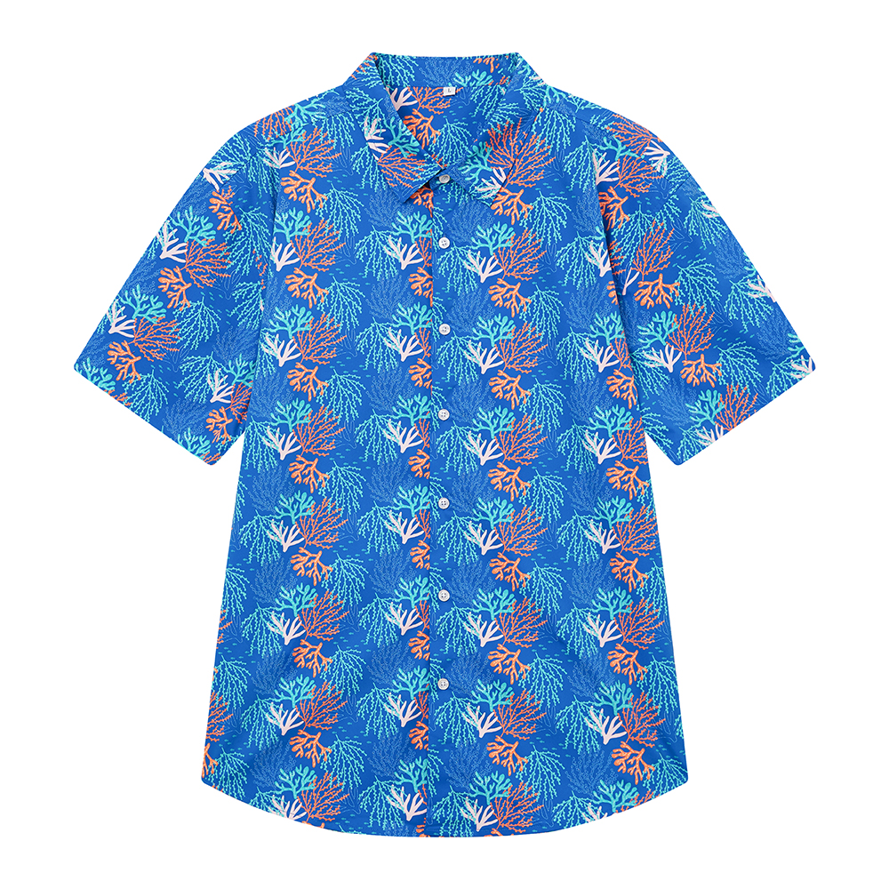 Boys Hawaiian Shirts Short Sleeve Cotton