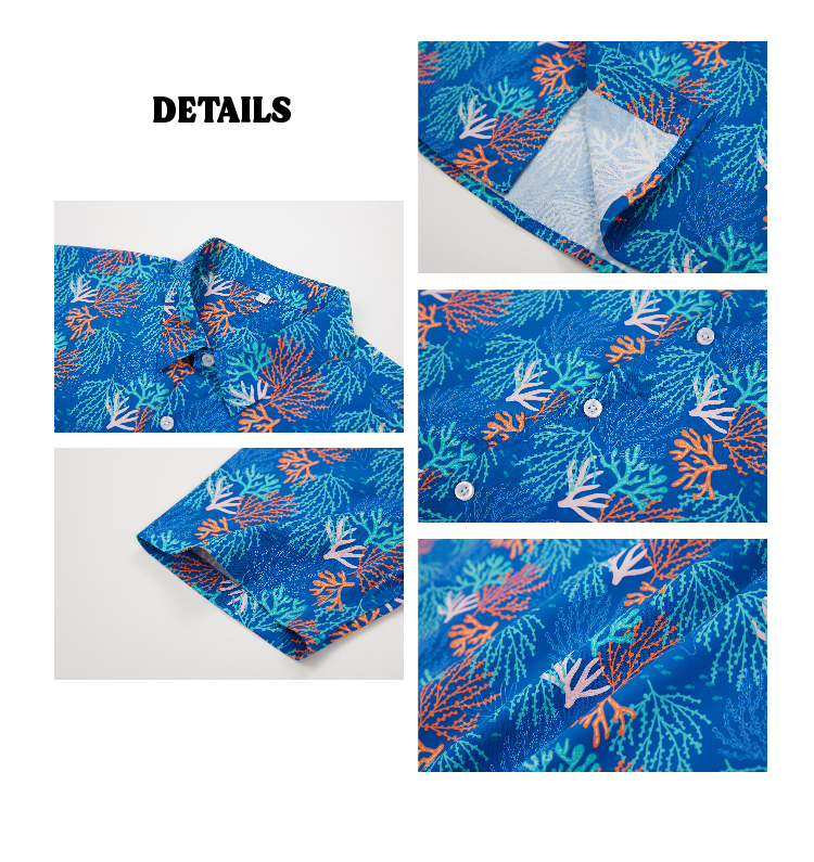 Boys Hawaiian Shirts Short Sleeve Cotton