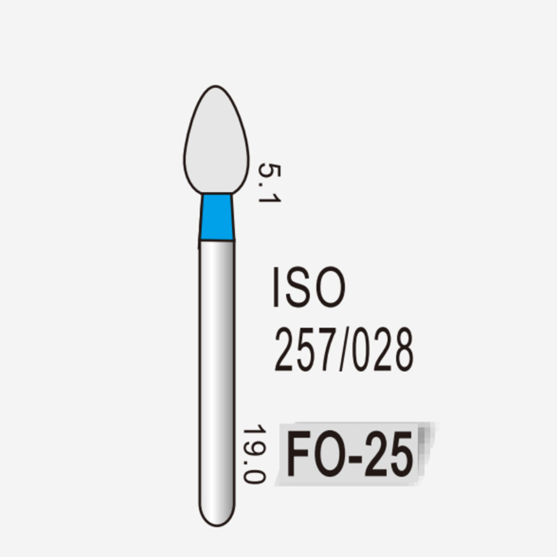 Diamond Bur FO-25 Blue Flame Ogival Tongue and Maxillofacial Preparation FG 5 Case