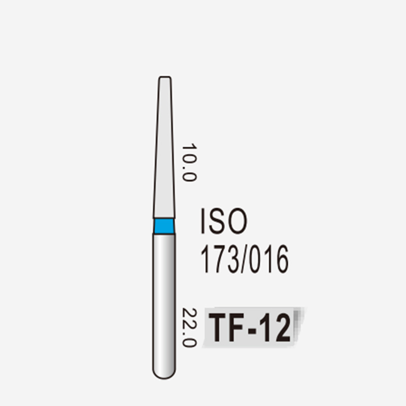 Diamond Bur TF-12 Blue Taper Flat Axial Preparation FG 5 Case