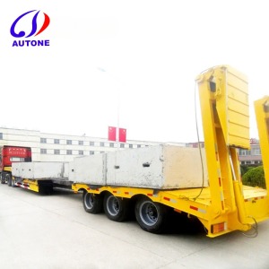 3Axle extendable low flat bed trailer