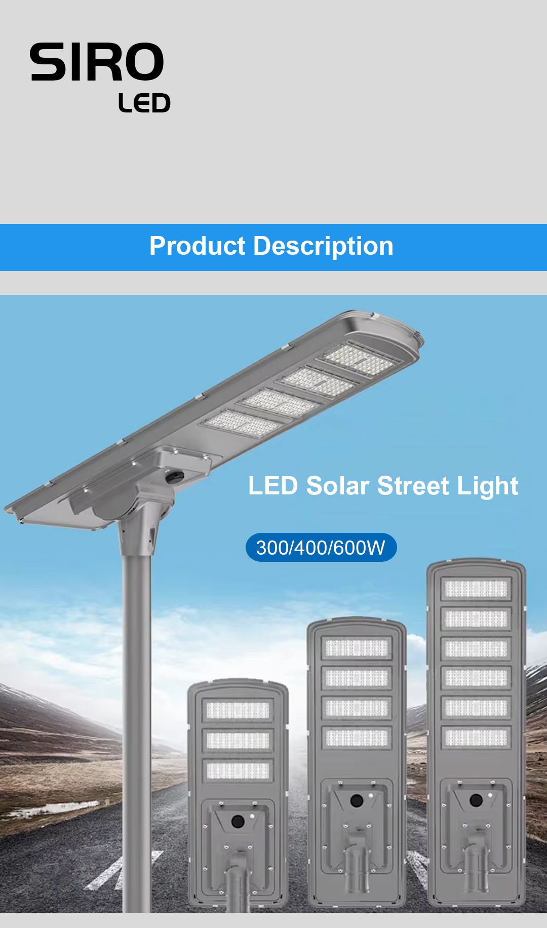 300W One Integrated Led Solar Street Light