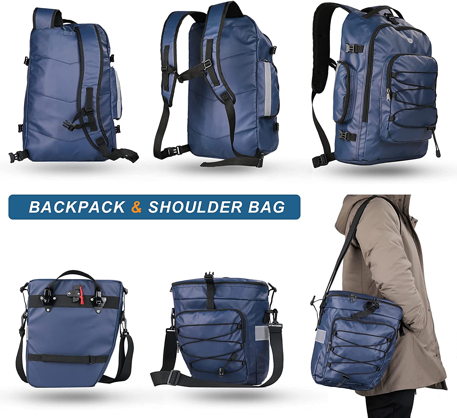 3 in 1 Rack Saddle Bag Backpack