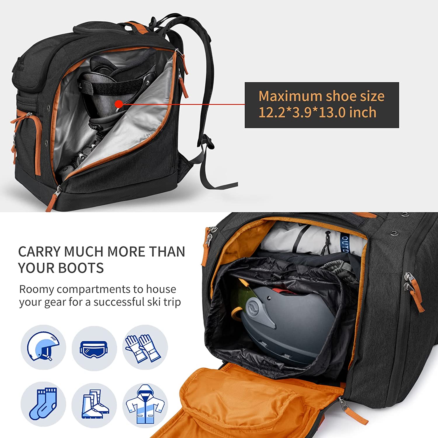 Travel Backpack for Ski Helmet