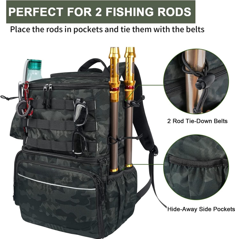 Large Fishing Bag with Rod Holders