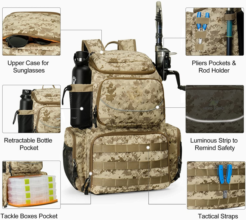 40L Fishing Tackle Backpack