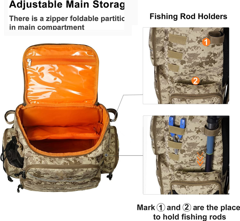 40L Fishing Tackle Backpack