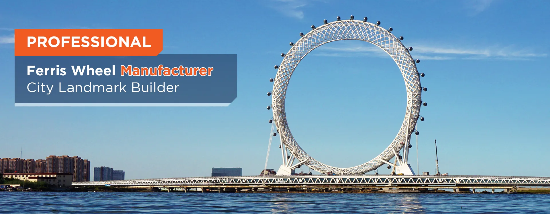 Weifang 145m Spokeless/Shaftless Giant Ferris Wheel 36 Gondoles - Oeil de la mer de Bohai