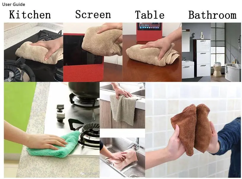 Coral Fleece Microfiber Kitchen Cleaning Towel