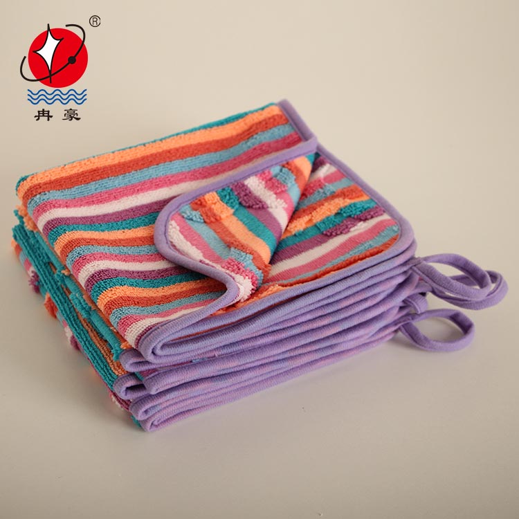 Yarn dyed color striped microfiber towel