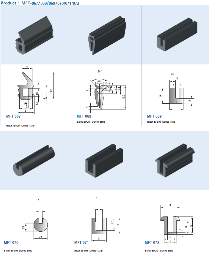 Extruded EPDM Dense Strip