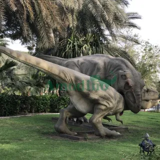 Simulated dinosaur model for the park tyrannosaurus rex