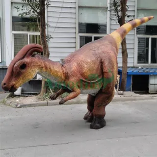 Walking Parasaurolophus costume