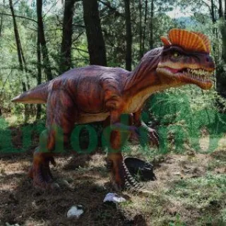 Life Size Orange Dilophosaurus for Dinopark
