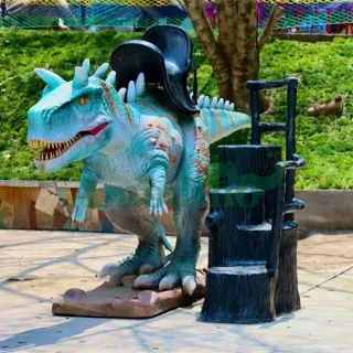 Animatronic riding carnotaurus for park