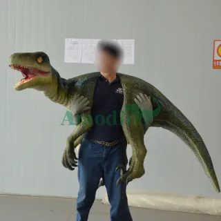 customizable large velociraptor hand puppet