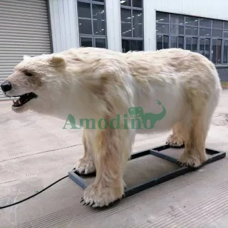 Realistic polar bear animatronic animals