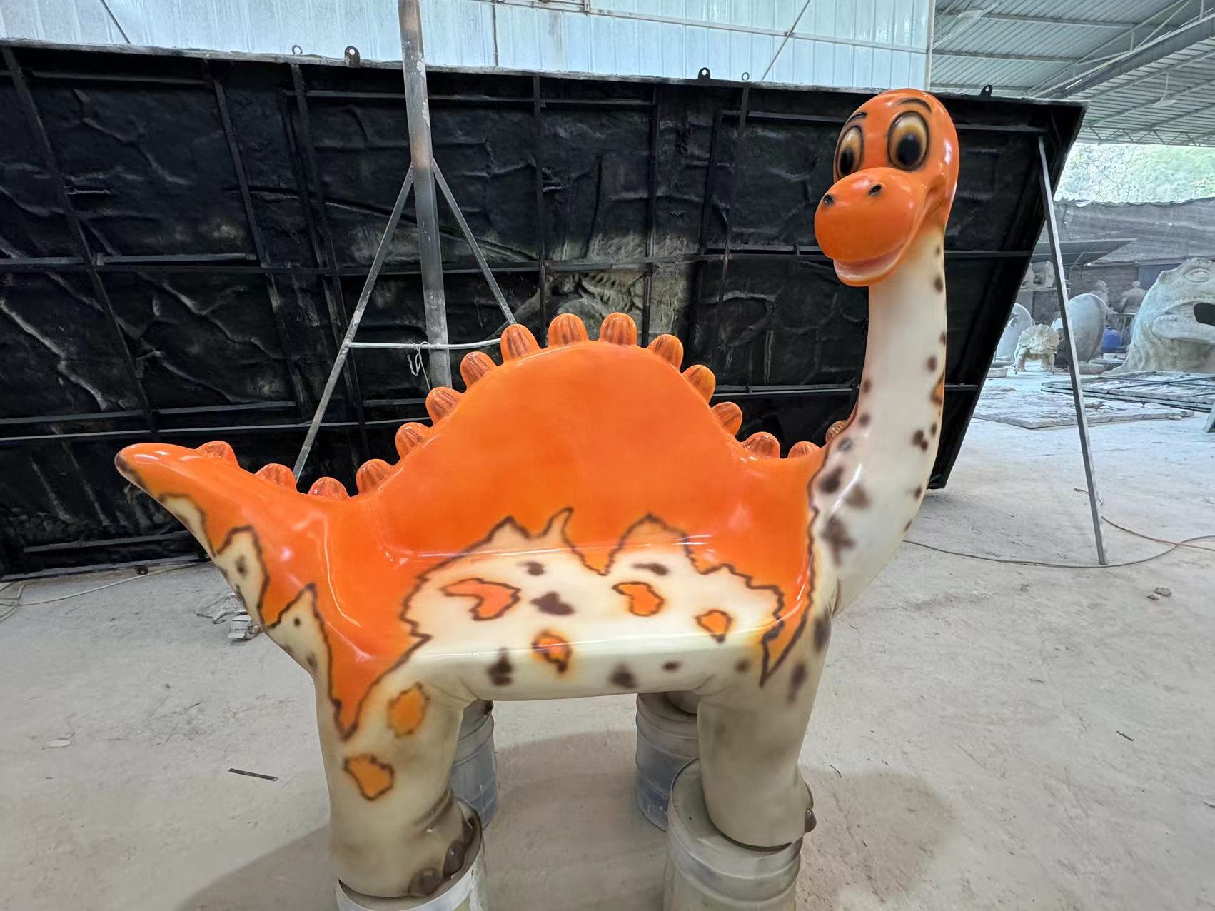 Customized dinosaur fiberglass products add fun and attraction to the park