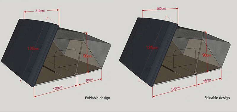 3-4 Person Extension Type ABS Shell Car Hard Shell Roof Top Tent for Sale