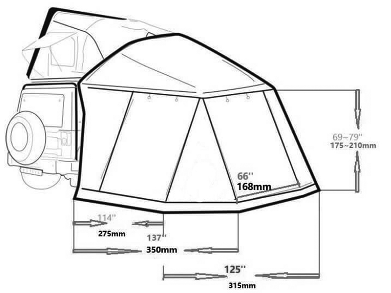 3-4 Person Extension Type ABS Shell Car Hard Shell Roof Top Tent for Sale