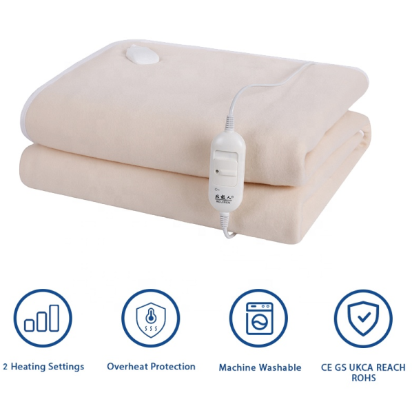 Single Controller Rechargeable Polar Fleece Electric Blankets