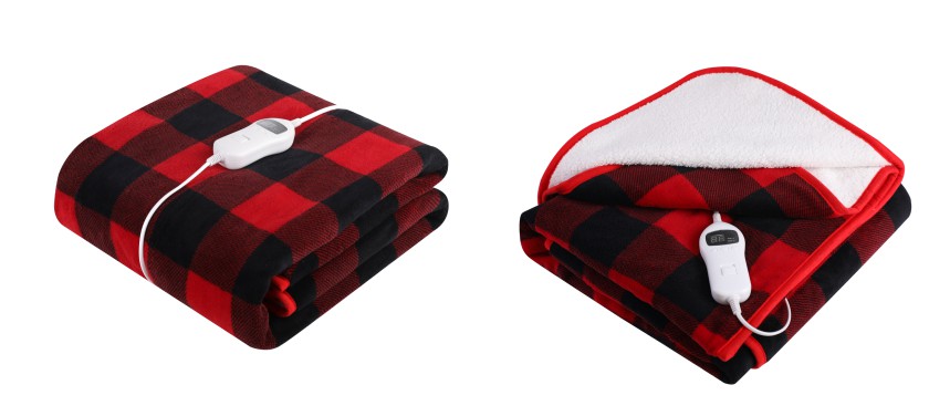 Electric Heated Throw Blanket, Plaid Heating Throws, Cute Plush Blankets CE/GS/RoHS/REACH Certified, Machine Washable