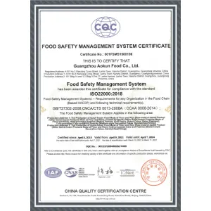 ISO22000 system certificate EN