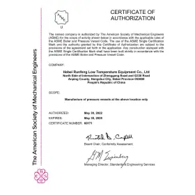 ASME--Certificate of Authorization