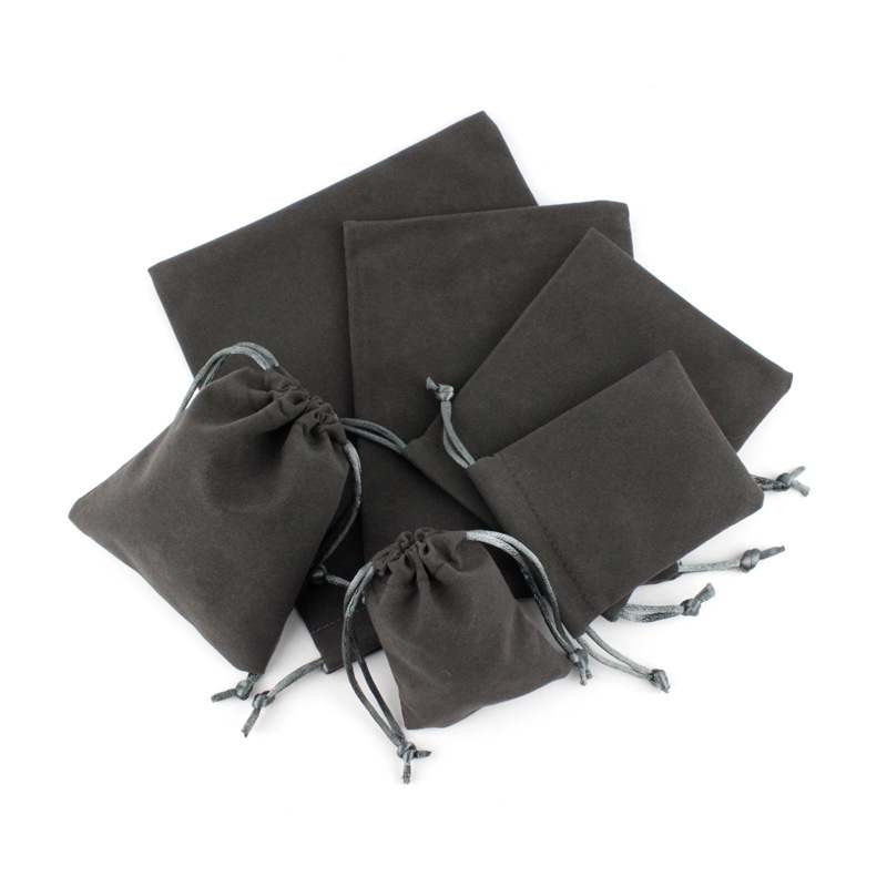 gray bundle pocket velvet bag