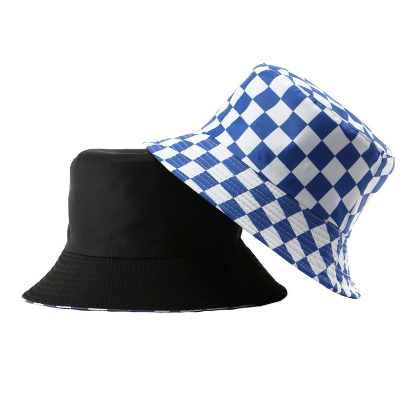 fashion checkerboard bucket hat