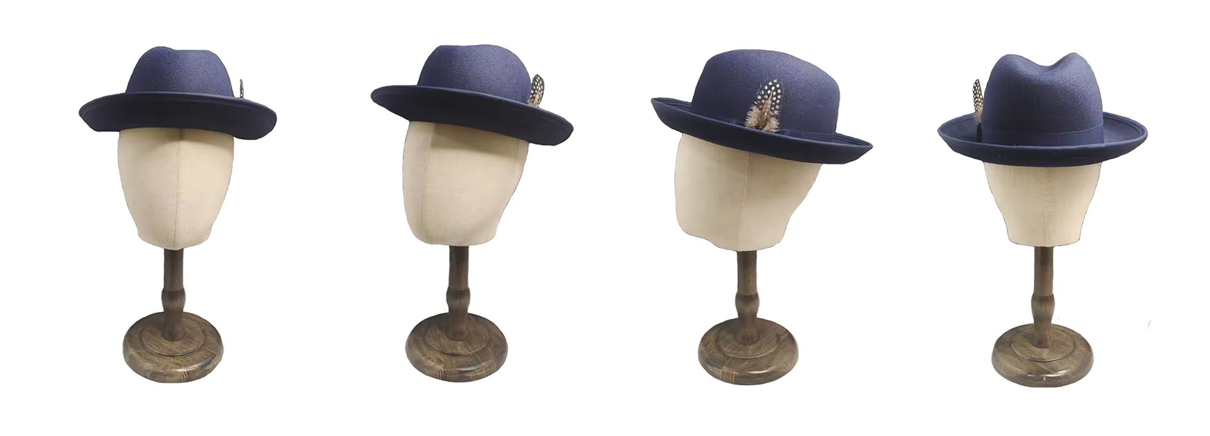 bowknot and feather decoration fedora hat