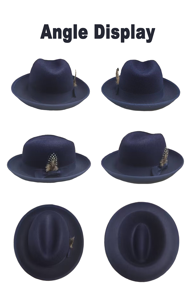 bowknot and feather decoration fedora hat