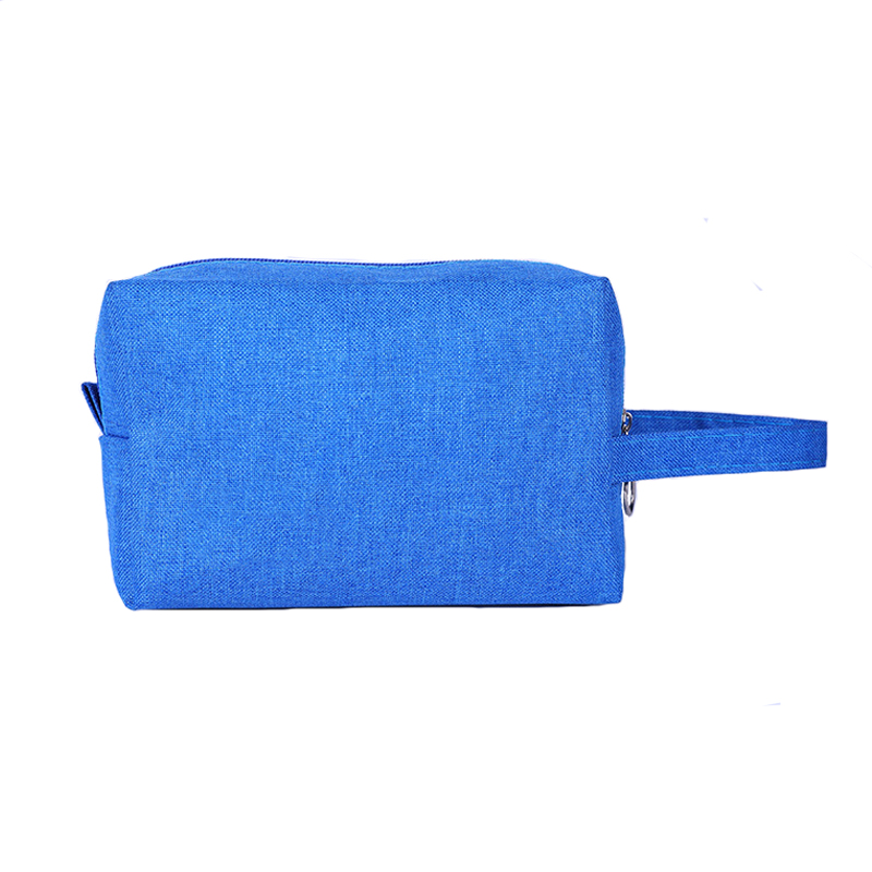 solid color travel canvas portable cosmetic bag