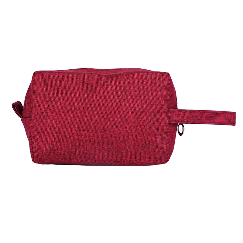 solid color travel canvas portable cosmetic bag