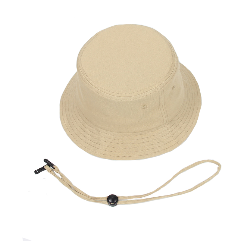 bucket hat with windbreak rope