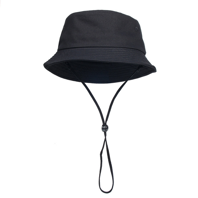 bucket hat with windbreak rope