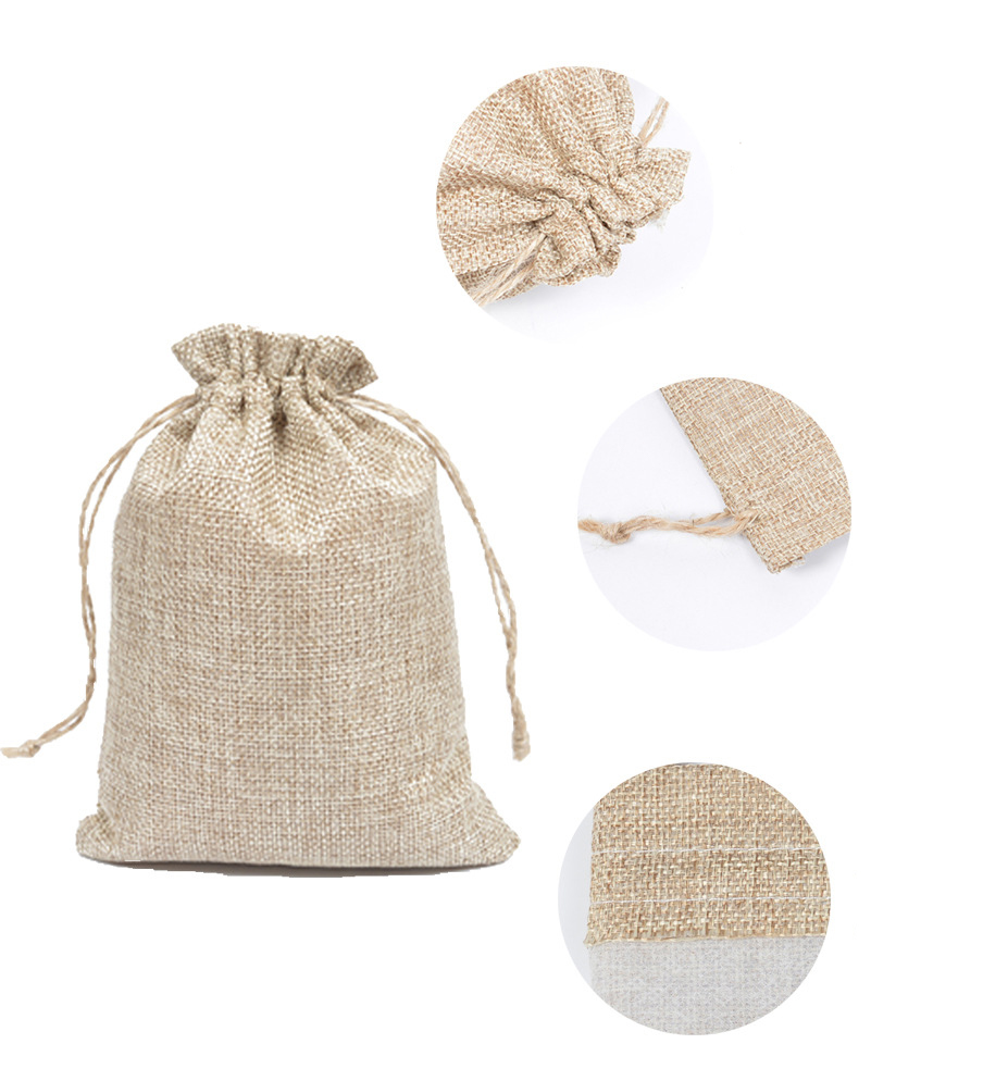 linen type cloth jewelry storage drawstring bag