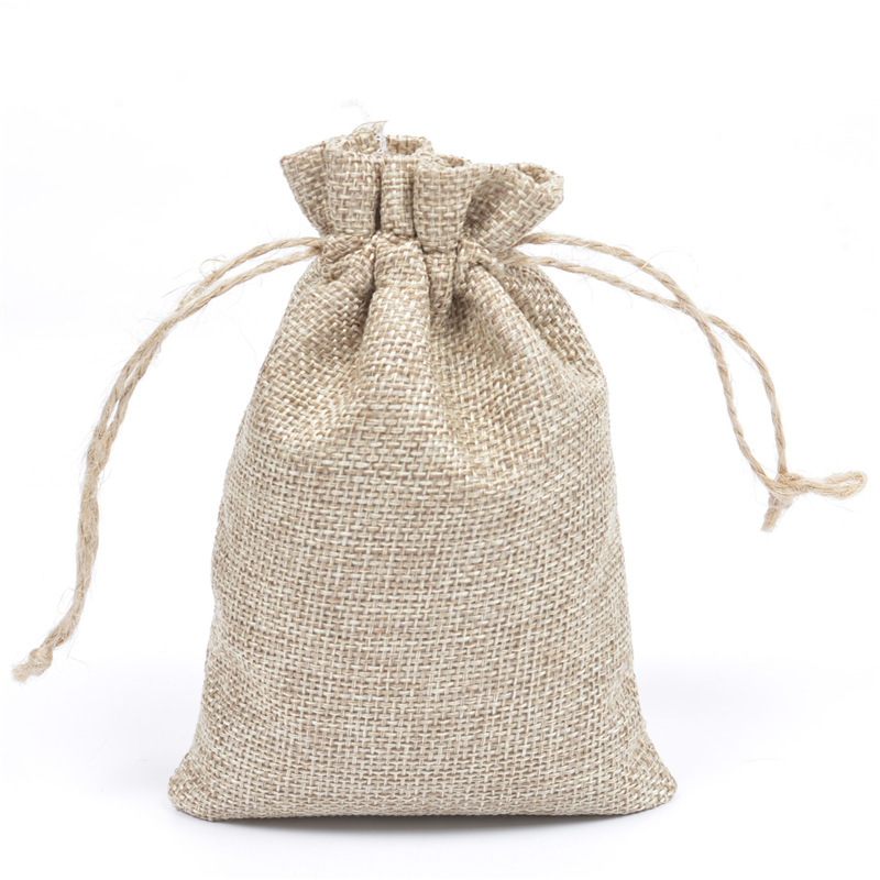 linen type cloth jewelry storage drawstring bag