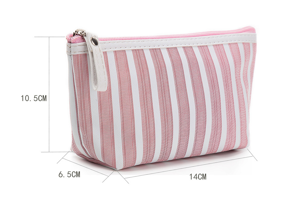 striped waterproof washing cosmetic bag