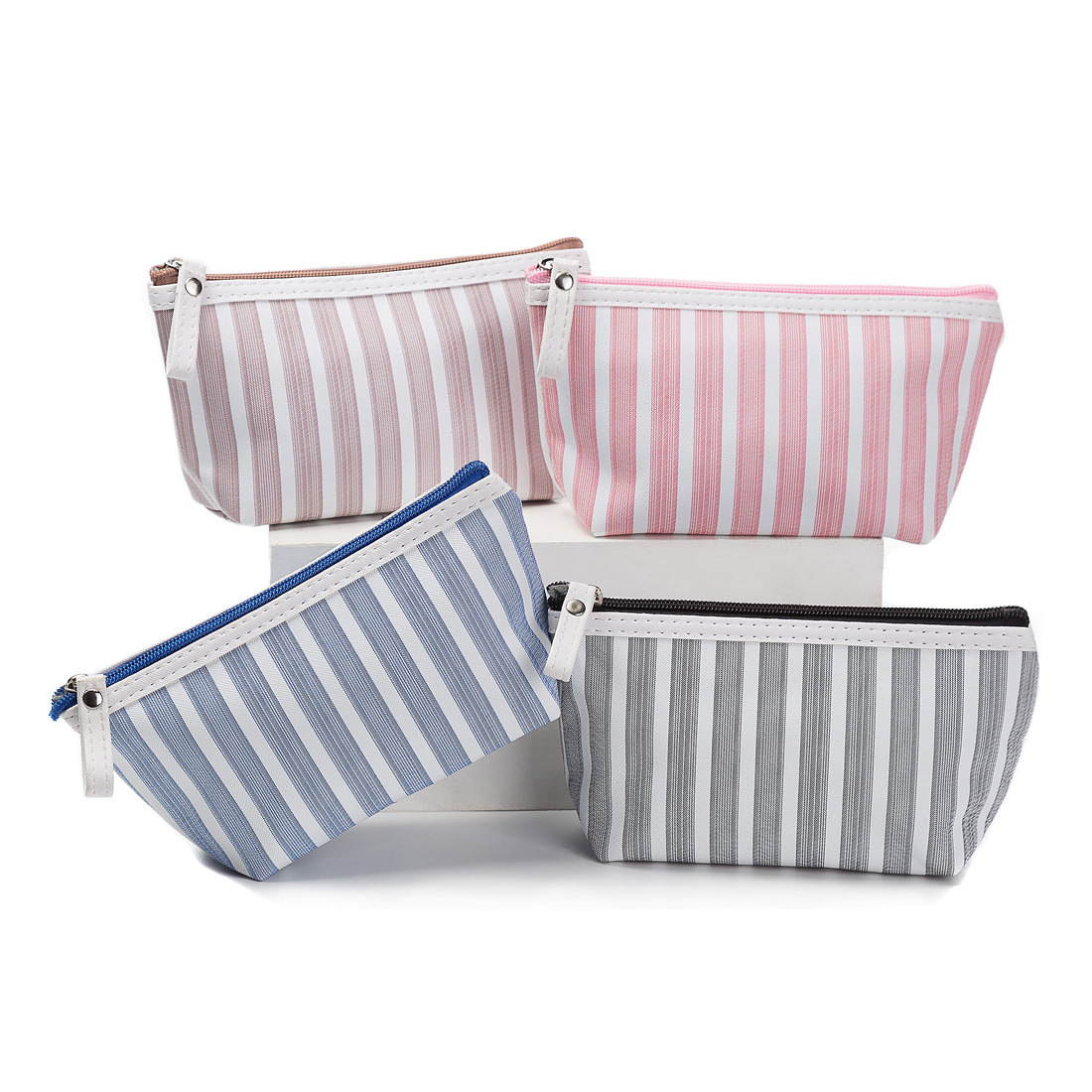 striped waterproof washing cosmetic bag