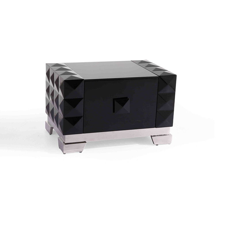 Nightstand Stainless steel Black