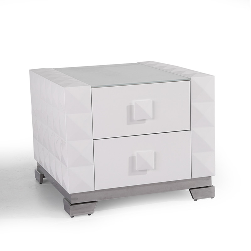 Nightstand Stainless steel White