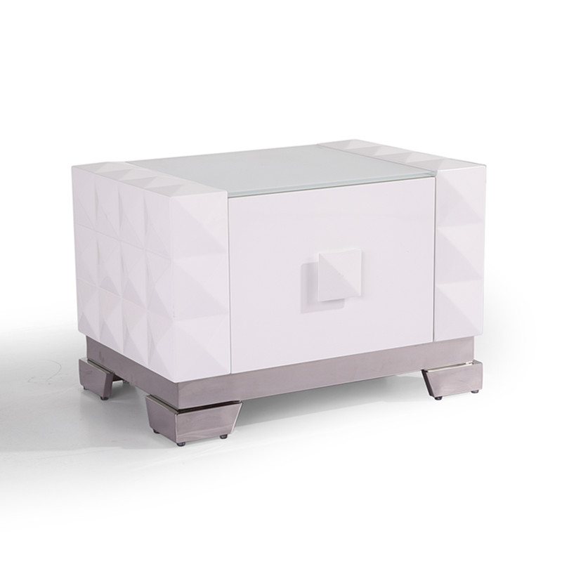 Nightstand Stainless steel White
