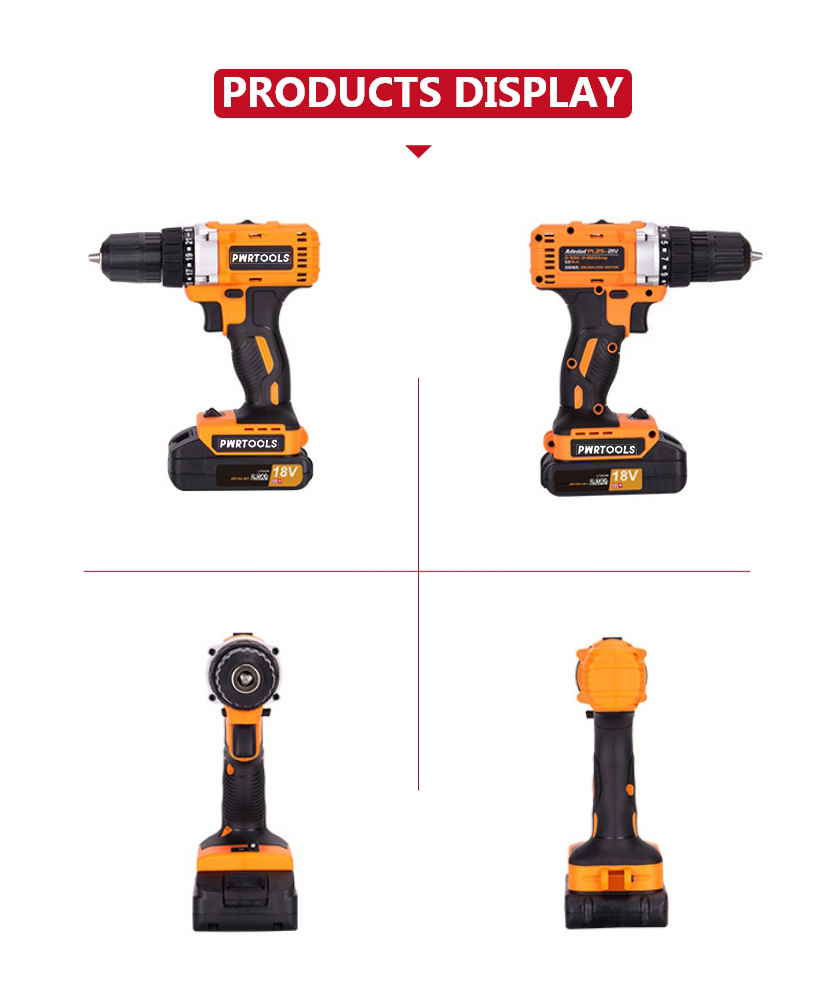 Brushless Lithium Battery Electric Drill, PD009