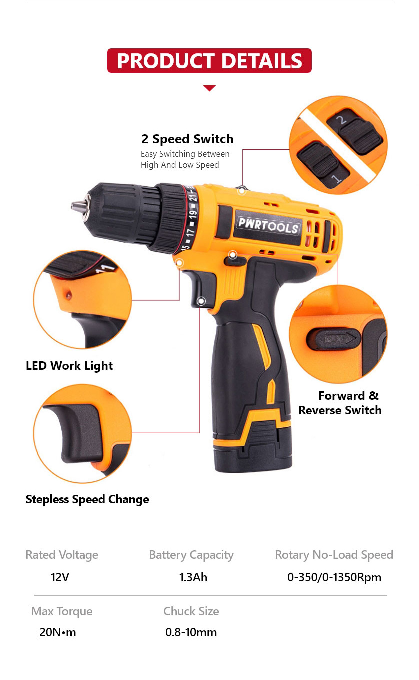 Lithium Battery Cordless Electric Drill